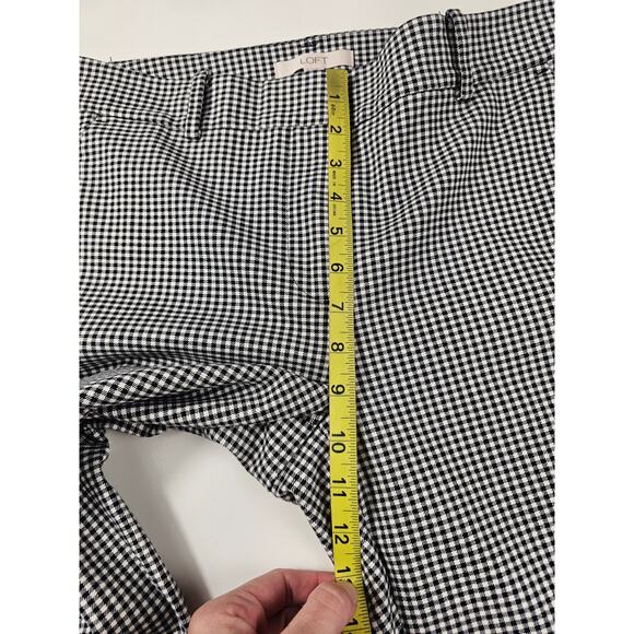 Loft size 8 gingham black white business career casual pants EUC straight leg - Picture 6 of 8